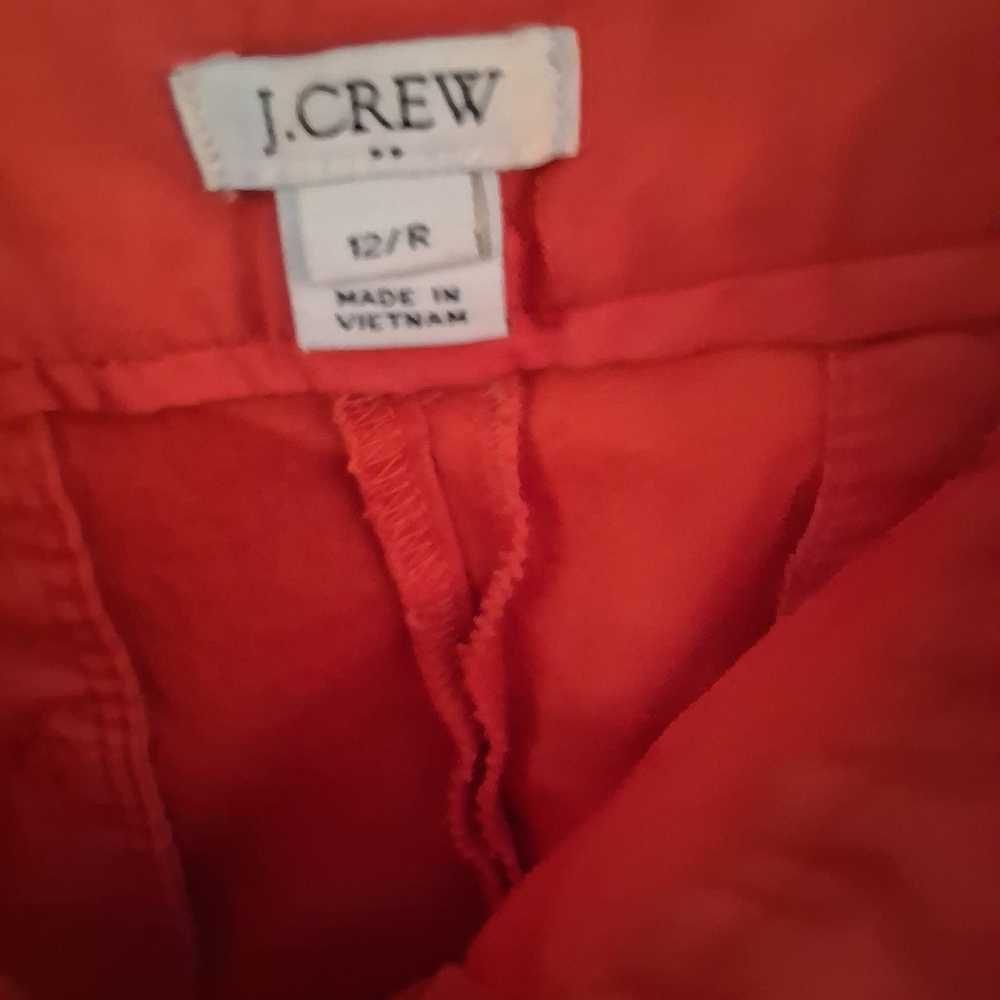 J. Crew Vibrant Tomato Red Trousers 12 - Picture 2 of 3